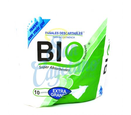 PAÑAL DESECHABLE ADULTO EXTRA GRANDE BIO 10UND(8)