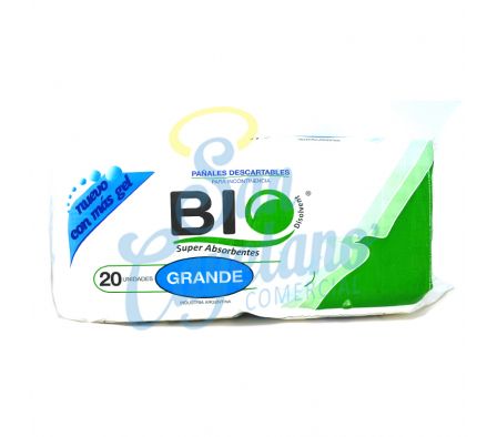 PAÑAL DESECHABLE ADULTO GRANDE BIO 20UNID(4)