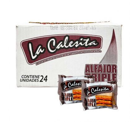 ALFAJOR TRES PISOS BLANCO LA CALESITA 56GR(24).