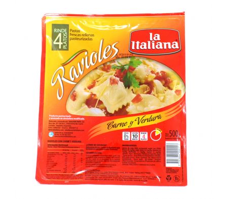 RAVIOLES DE CARNE LA ITALIANA 500GR 