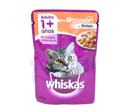 ALIMENTO P/GATO SALMON ADULTO WHISKAS 85GR(12)