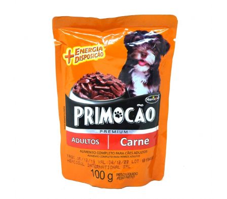 ALIMENTO P/PERRO PREM.CARNE PRIMOCAO SACHET100(12)