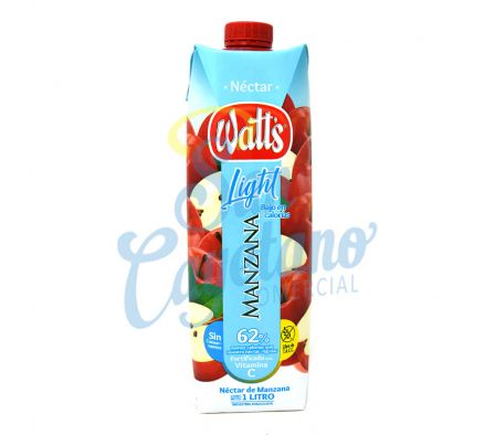JUGO DE NECTAR DE MANZANA LIGHT WATTS 1 LITRO (6)