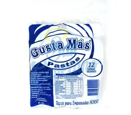 DISCO PARA EMPANADA HORNO GUSTA MAS 12 UND 